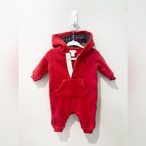 Ralph Lauren 3m red hooded romper